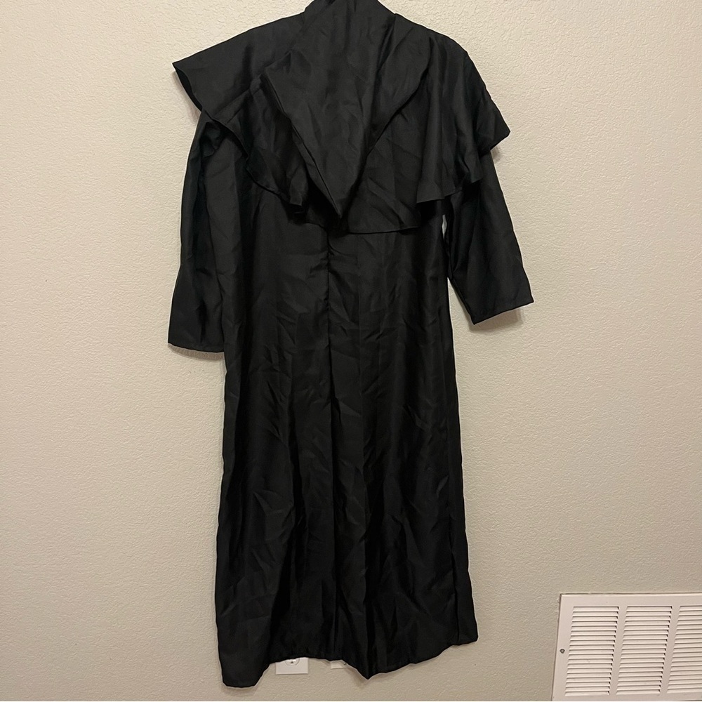 Friar Medieval Hooded Monk Priest Robe Tunic Black Clergy Robe with Cross Medium - Picture 4 of 13